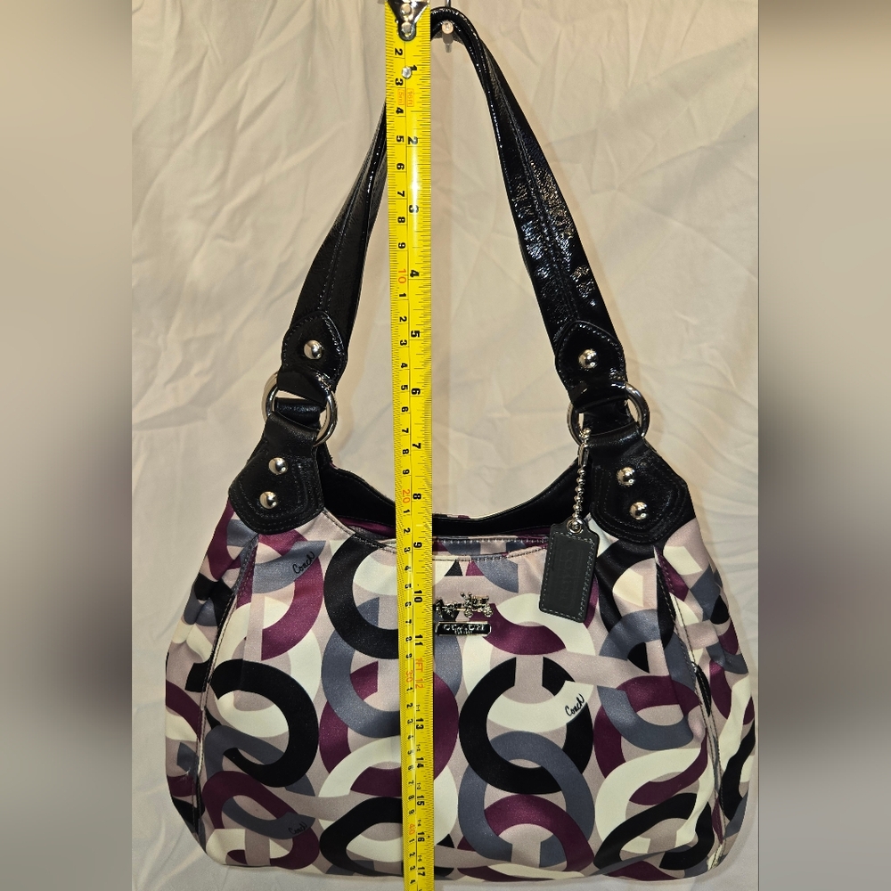 Coach Maggie Black and Purple  Shoulder Bag - Picture 3 of 14